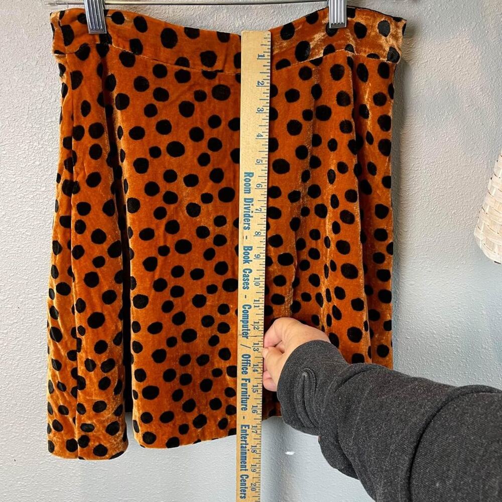 Madewell Skirt WMNS Orange Black SZ 2 Velour Polka Dot Mini Skirt Retro Modern - Picture 7 of 7